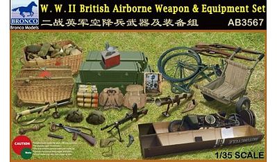 Bronco WWII British Airborne Weapon Set Plastic Model Military Diorama 1/35 Scale #3567
