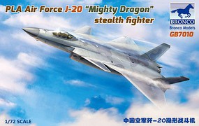 Bronco PLA Air Force J20 Mighty Dragon Stealth Fighter Plastic Model Airplane Kit 1/72 Scale #7010