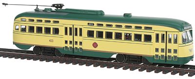 Bowser Executive Line Post-War PCC Street Car - Sound & DCC Equipped Twin City Lines, Minneapolis, Minnesota #400 Small Roof Vents (green, yellow - HO-Scale