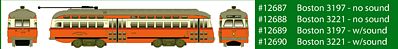 Bowser PCC Streetcar Executive Line - Boston Elevated Railway HO Scale Trolley and Hand Cars #12688