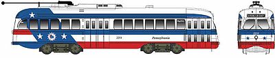Bowser Kansas City-Style PCC Streetcar Bicentennial Scheme HO Scale Model Train Passenger Car #12934