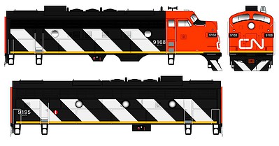 Bowser F7A/B with Sound Canadian National #9154/9197 HO Scale Model Train Diesel Locomotive #24043