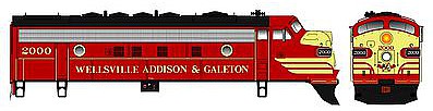 Bowser F-7a Wellsville Addison & Galeton #2300 HO Scale Model Train Diesel Locomotive #24081