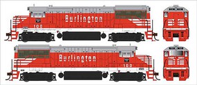 Bowser U25b CB&Q PH IIb #100 DCC and Sound HO Scale Model Train Diesel Locomotive #25133