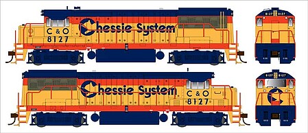 Bowser GE U25B Phase IIa Chessie C&O #8113 DCC HO Scale Model Train Locomotive #25138
