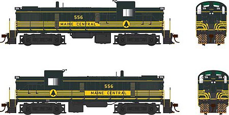 Bowser Alco RS3 Phase 3 - LokSound & DCC Maine Central #556 (As-Delivered, green, yellow)