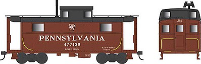 Bowser PRR Class N5 Steel Cabin Car (Caboose) - Ready to Run Pennsylvania Railroad #477041 (Tuscan, black, Shadow Keystone Buckeye) - N-Scale