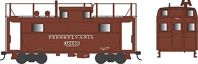 Bowser PRR Class N5 Steel Cabin Car (Caboose) - Ready to Run Pennsylvania Railroad #477773 (Early Scheme, Tuscan, Trainphone Antenna) - N-Scale