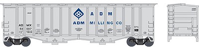 Bowser 2-Bay Air slide Covered Hopper ADM Milling #53022 N Scale Model Train Freight Car #37918