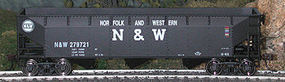 Bowser 70-Ton Offset Hopper Norfolk & Western #1 HO Scale Model Train Freight Car #40415 Bowser 70-Ton Offset Hopper Norfolk & Western #1 HO Scale Model Train Freight Car #40415