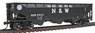 Bowser 70-Ton Offset Hopper Assembled w/Knuckle Couplers Norfolk & Western #3 - HO-Scale