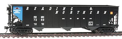 Bowser 100-Ton 3-Bay Hopper - Ready to Run Reading & Northern RBMN #7264 (black, blue End) - HO-Scale