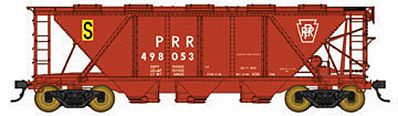 Bowser Pennsylvania Railroad Class H30 Covered Hopper - Ready to Run - Executive Line Pennsylvania Railroad #498070 (oxide red, Keystone, black/yellow S Mark) - HO-Scale