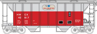 Bowser 70-Ton 2-Bay Covered Hopper w/Open Sides Halliburton HO Scale Model Train Freight Car #40937
