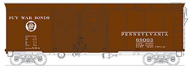 Bowser X31a Double Door Boxcar Pennsylvania RR #69010 HO Scale Model Train Freight Car #41045