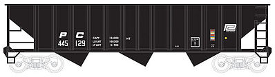 Bowser 70 Ton 12 Panel Hopper Penn Central #445820 HO Scale Model Train Freight Car #41256
