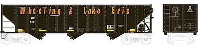 Bowser 100-Ton 3-Bay Open Hopper Wheeling & Lake Erie #645 HO Scale Model Train Freight Car #41533