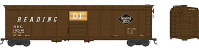 Bowser 50 Single-Door Boxcar - Ready to Run Reading #19243 (Boxcar Red, black, orange, DF Markings, Black Diamond Logo)