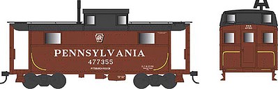 Bowser PRR Class N5 Steel Cabin Car (Caboose) - Ready to Run Pennsylvania Railroad #477355 (Tuscan, black, Shadow Keystone, Pittsburgh)