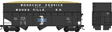 Bowser 70-Ton Offset-Side Wood Chip Hopper B&M #7509 HO Scale Model Train Freight Car #41955