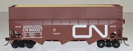 Bowser 70-Ton Offset-Side Wood Chip Hopper Canadian National HO Scale Model Train Freight Car #41957