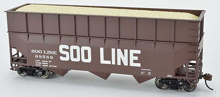 Bowser 70-Ton Offset-Side Wood Chip Hopper Soo Line #68587 HO Scale Model Train Freight Car #41968