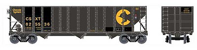 Bowser 100-Ton 3-Bay Open Hopper Chessie System CSXT #825698 HO Scale Model Train Freight Car #42154