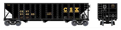 Bowser 100-Ton 3-Bay Open Hopper Ready to Run CSX #801411 HO Scale Model Train Freight Car #42173