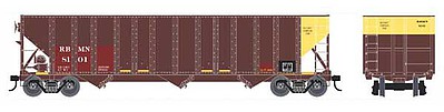 Bowser 100-Ton 3-Bay Open Hopper PBM&N (Xppl) #8166 HO Scale Model Train Freight Car #42196