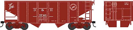 Bowser 55 Ton Fishbelly Hopper Car Delaware & Hudson #5740 HO Scale Model Train Freight Car #42263