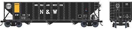 Bowser 100 ton Hopper Norfolk & Western #3859 HO Scale Model Train Freight Car #42385