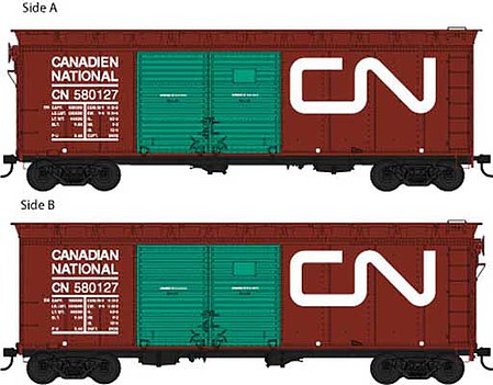 Bowser 40 Steel side Boxcar Canadian National #580132 HO Scale Model Train Freight Car #42423