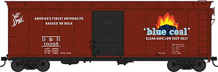 Bowser 40 Steel Side Boxcar Blue Coal #19201 HO Scale Model Train Freight Car #42831