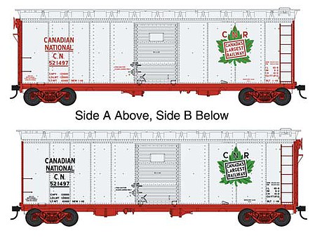 Bowser 40 Steel Side Boxcar Canadian National #521497 HO Scale Model Train Freight Car #42840