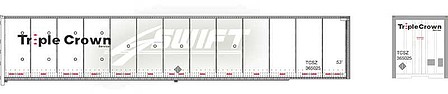 Bowser 50 Roadrailer NS X-Swift Triple Crown #365046 HO Scale Model Train Freight Car #42993