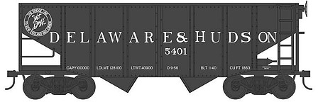 Bowser 55 ton Fishbelly Hopper Delaware & Hudson #5401 HO Scale Model Train Freight Car #43076