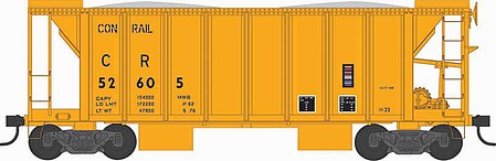 Bowser 70 ton 2 Bay Ballast Hopper Car Conrail #52605 HO Scale Model Train Freight Car #43101