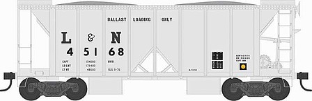 Bowser 70 ton 2 Bay Ballast Hopper Car L&N #45233 HO Scale Model Train Freight Car #43112