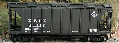 Bowser 70-Ton 2-Bay Closed Side Covered Hopper Kit Erie HO Scale Model Train Freight Car #56777