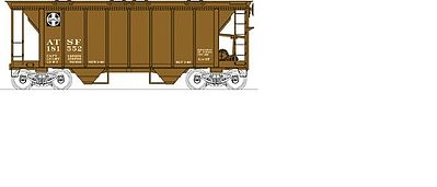 Bowser 70 Ton 2-bay CS Hopper ATSF 181592 HO Scale Model Train Freight Car #56801