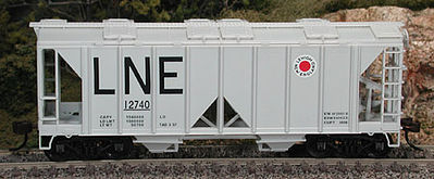 Bowser 70-Ton 2-Bay Open-Side Covered Hopper - Kit L&NE HO Scale Model Train Freight Car #56875