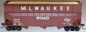 Bowser 70-Ton 40 foot 3-Bay Offset Woodchip Hopper Milwaukee HO Scale Model Train Freight Car #57009