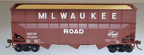 Bowser 70-Ton 40 foot 3-Bay Offset Woodchip Hopper Milwaukee HO Scale Model Train Freight Car #57010