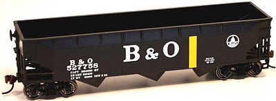 Bowser 70-Ton 3-Bay Offset-Side Hopper - Kit Baltimore & Ohio #527758 (black, yellow, Large B&O, Small Logo)