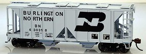 Bowser 70-Ton Covered Hopper Open Side Burlington Northern HO Scale Model Train Freight Car #60081 Bowser 70-Ton Covered Hopper Open Side Burlington Northern HO Scale Model Train Freight Car #60081