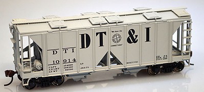 Bowser 70 Ton Covered Hopper DT&I #10908 HO Scale Model Train Freight Car Kit #60091