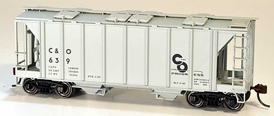 Bowser 70-Ton Covered Hopper, Closed Sides - Kit Chesapeake & Ohio 639 (gray, Progress Logo)