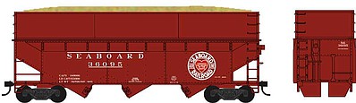Bowser 70-Ton Offset Wood Chip Hopper w/Smooth-Side Extensions - Kit Seaboard Air Line #36095 (Boxcar Red, Heart Logo)