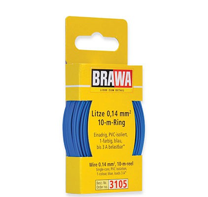 Brawa (bulk of 10) #24 Wire coil Blue (33) Model Railroad Hook Up Wire #3105