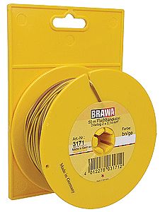 Brawa Multi-Conductor Flat Cable Hook-Up Wire - Brown/Yellow Model Railroad Hook-Up Wire #3171